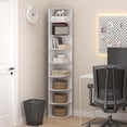 thumbnail image 1 of Furinno ECON 8-Tier Corner Shelf Bookcase in Bookshelf in White, 1 of 6