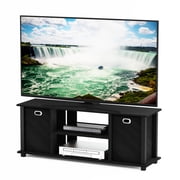 Furinno 13054BK/BK Econ Entertainment Center with Storage Bins, Black
