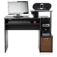 thumbnail image 1 of Furinno Econ Multipurpose Home Office Computer Writing Desk with Bin, Black, Keyboard Trays, CPU Storage, Drawer, 1 of 9