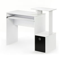 Furinno Econ Multipurpose Home Office Computer Writing Desk with Bin, White, Multiple Colors