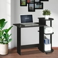 thumbnail image 1 of Furinno Engineered Wood Compact Computer Desk with Shelves in Espresso/Black, 1 of 8