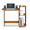 thumbnail image 1 of Furinno Engineered Wood Compact Computer Desk with Shelves in Light Cherry/Black, 1 of 6