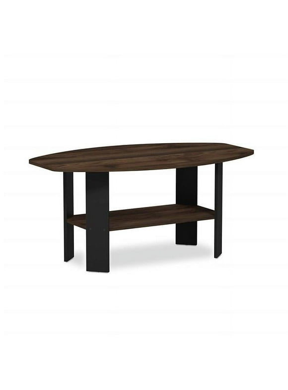 Furinno Engineered Wood Simple Design Coffee Table in Columbia Walnut/Black
