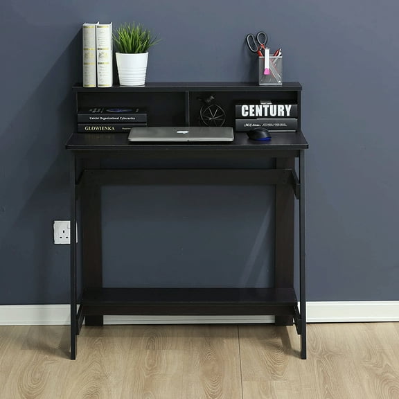 Furinno Engineered Wood Simplistic A Frame Computer Desk in Dark Walnut