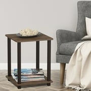Furinno Simplistic End Table, Set of Two, Walnut/Brown