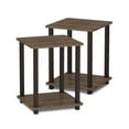 thumbnail image 1 of Furinno Engineered Wood Simplistic End Table in Walnut/Brown (Set of 2), 1 of 6