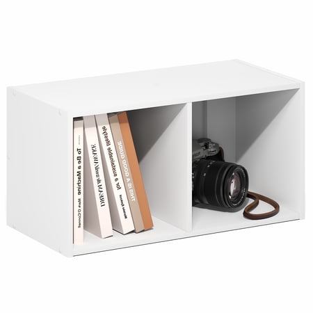 Furinno FANO 2-Cube Floating Shelves Standing Bookshelf for Living Room White