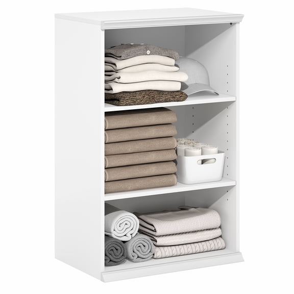 Furinno FANO Closet Organizers and Storage, 3-Tier Closet Organizer with Adjustable Shelves, Stackable Open Shelf Closet Shelves, 15.9 x 23.6 x 36.2 for Wardrobe, Bedroom, Living Room, White