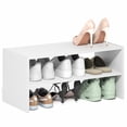 thumbnail image 1 of Furinno FANO 24-Inch Stackable Shoe Rack for Closet Entryway White, 1 of 5