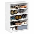 thumbnail image 1 of Furinno FANO 5-Tier Stackable Shoe Rack for Closet Entryway White, 1 of 5