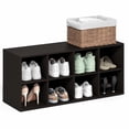 thumbnail image 1 of Furinno FANO 8-Cube Stackable Shoe Rack for Closet Entryway Black Dark Oak, 1 of 5