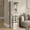 thumbnail image 1 of Furinno FLEXI 4-Cube Corner DIY Stackable Separable Display Bookcase White, 1 of 4