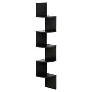 Furinno FR16122EX 5 Tier Wall Mount Floating Radial Corner Shelf, Espresso