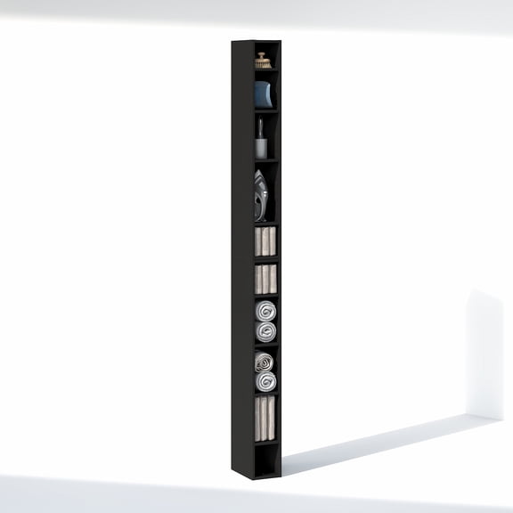 Furinno FULDA 10-Tier Closet Organizer Adjustable Open Shelf 6" Width Blackwood