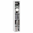 thumbnail image 1 of Furinno FULDA 5-Tier 10-In Width Narrow Bookcase 9.3 x 9.8 x 51.9 White, 1 of 7