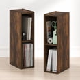 thumbnail image 1 of Furinno FULDA Set of 2. 2-Tier 6-In Width Narrow Bookcase. Amber Pine, 1 of 5