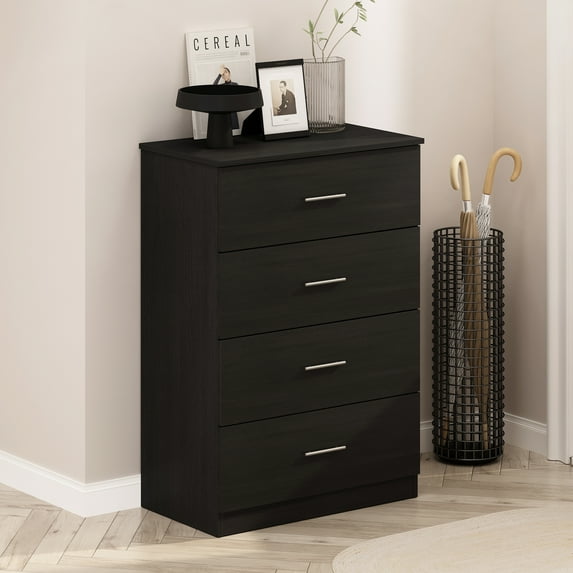 Furinno Frans Simple Design Console Table with 4 Drawers for Entryway, Living Room, Americano