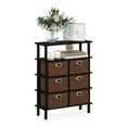 thumbnail image 1 of Furinno Frans Turn-N-Tube Contemporary Composite Wood Console Table with Storage, Black Oak/Brown, 1 of 5