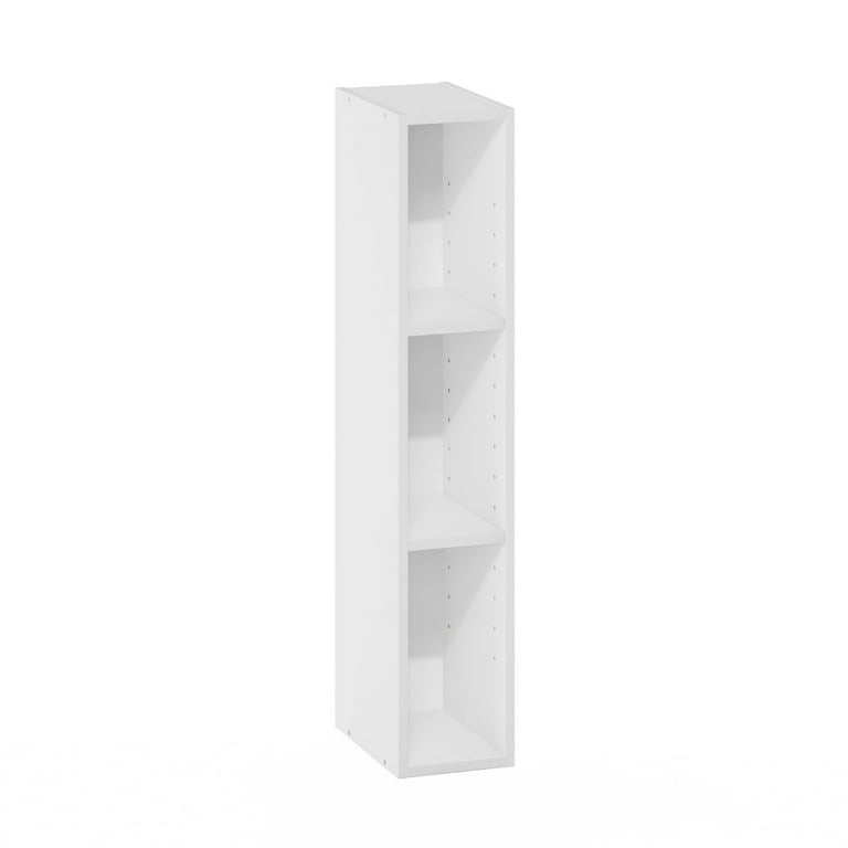 Furinno 6 in. Fulda 3 Tier Space Saving Storage Shelf Bookcase White