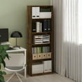 thumbnail image 1 of Furinno Gehry 5-Tier Bookcase, Bookshelf with Adjustable Shelves, Amber Pine, 1 of 6