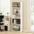 thumbnail image 1 of Furinno Gehry 5-Tier Bookcase, Bookshelf with Adjustable Shelves, White, 1 of 6