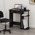 thumbnail image 1 of Furinno Go Green 32-Inch Brown Computer Desk, Office Desk with 2 Side Shelves and Storage Bins, Rectangular Home Office Desk, Gaming Desk for Home Office, Bedroom, Study Room, Dark Mocha, 1 of 5