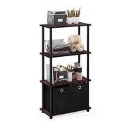 Furinno Go Green 4-Tier Multipurpose Storage Rack Shelving w/Bins