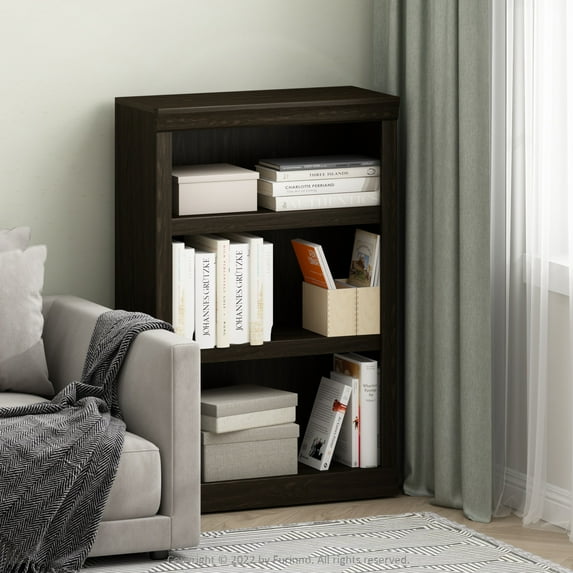 Furinno GRUEN Book Shelf, 3-Tier Bookshelf, Enhanced Designed Home Bookcase with Adjustable shelf, 13 x 29.3 x 44.7, for Living Room, Bedroom, Home Office, Maple