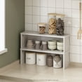 thumbnail image 1 of Furinno Helena 18-Inch Kitchen Counter Stackable Organizer Shelf, Light Marble, Set of 2, 1 of 6