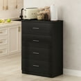 thumbnail image 1 of Furinno Hermite 4-Drawer Kitchen & Dining Sideboard Buffet Storage, Americano, 1 of 6