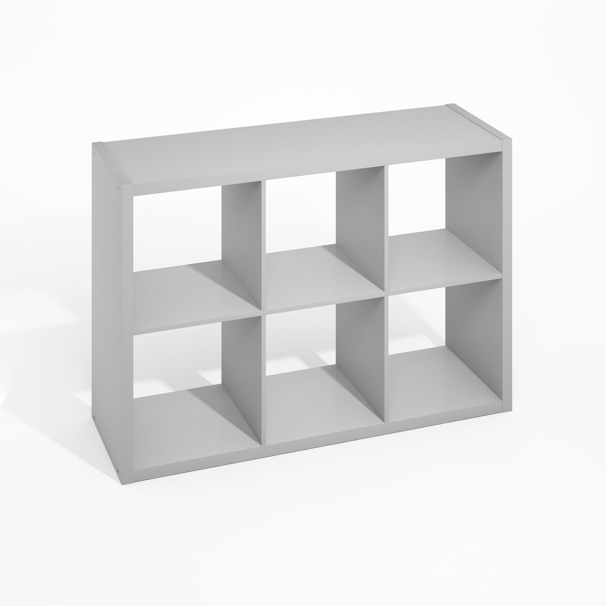 Furinno Étagère Cube 6 Casiers Gris Clair – Dos Ouvert – 111,3 X 76,2 X 37 Cm