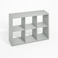 thumbnail image 1 of Furinno Hermite 6-Cube Open Shelves Kitchen Storage, Kitchen Island, Bakers Rack, Buffet Sideboard, Light Grey, 1 of 5