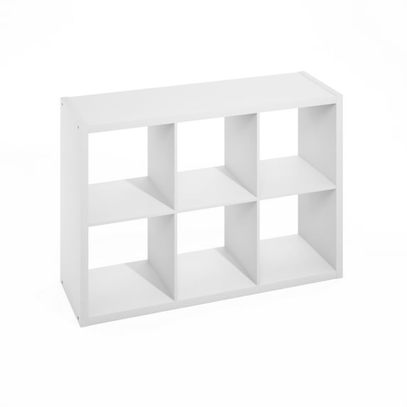 Furinno Hermite 6-Cube Open Shelves Kitchen Storage, Kitchen Island, Bakers Rack, Buffet Sideboard, White