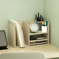 thumbnail image 1 of Furinno Hermite Desk Organizers, Office Organization with Accessories and Vertical File Holder, Desktop Book Shelf, for Office Supplies, Desk Accessories, for Study Room, Dorm, Natural Oak, 1 of 6