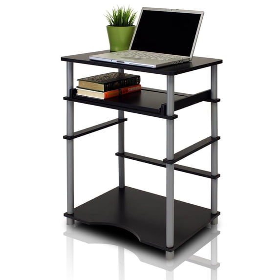 Furinno 10016BK/GY Home Laptop Notebook Computer Desk, Black/Grey