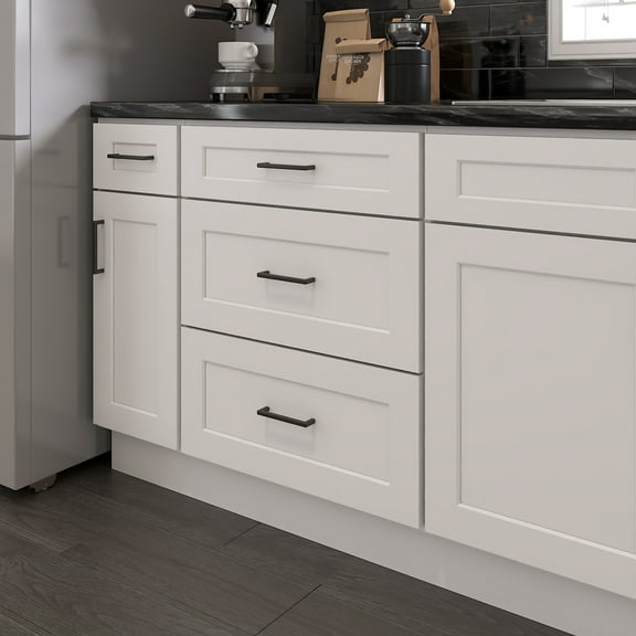 Furinno Shaker Drawer Base Kitchen Cabinet with 3-Drawers, Ready to Assemble, 24 D x 24 W x 34.5 H, White