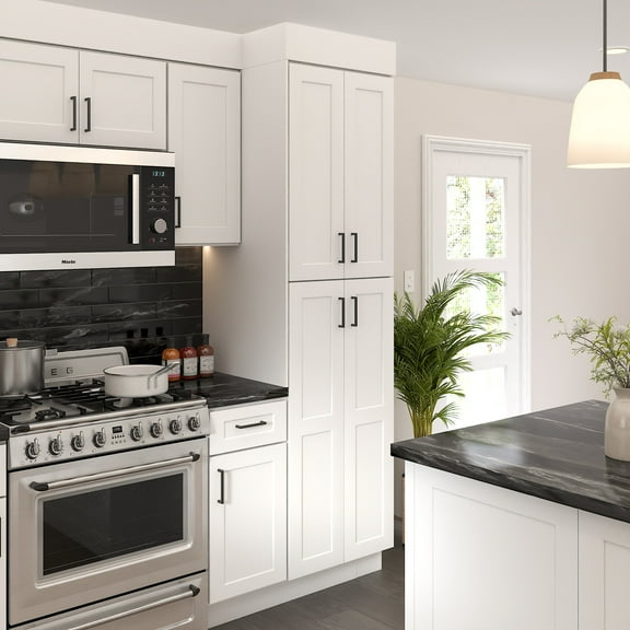 Furinno Shaker Utility Kitchen Cabinets with 2-Doors, Ready to Assemble, 24 D x 24 W x 84 H, White