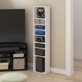 thumbnail image 1 of Furinno Indo 8-Tier Adjustable Shelves Multimedia Media Storage Tower Rack, White, 1 of 6
