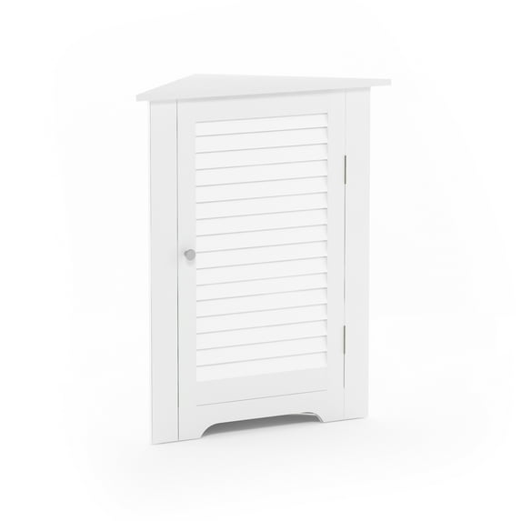 Furinno Indo Corner Louver Door Cabinet, White