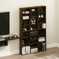 thumbnail image 1 of Furinno JAYA 24-Shelf Multimedia Media Storage Tower Rack with Adjustable Shelves, Amber Pine, 1 of 6