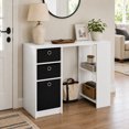 thumbnail image 1 of Furinno JAYA 40-Inch White 3 Fabric Drawers Entryway Table. White, 1 of 5