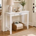thumbnail image 1 of Furinno JAYA 40-Inch White Narrow Console Table with Drawer. White, 1 of 2