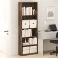 thumbnail image 1 of Furinno JAYA 5-Tier Tall Open Shelf Bookcase 9.5 x 24.6 x 71.1 Amber Pine, 1 of 5