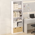 thumbnail image 1 of Furinno JAYA Book Shelf, 5-Tier Bookshelf, Bookcase with Adjustable Shelves, 9.5 x 24.5 x 71.2, for Living Room, Bedroom, Home Office, Plain White, 1 of 5