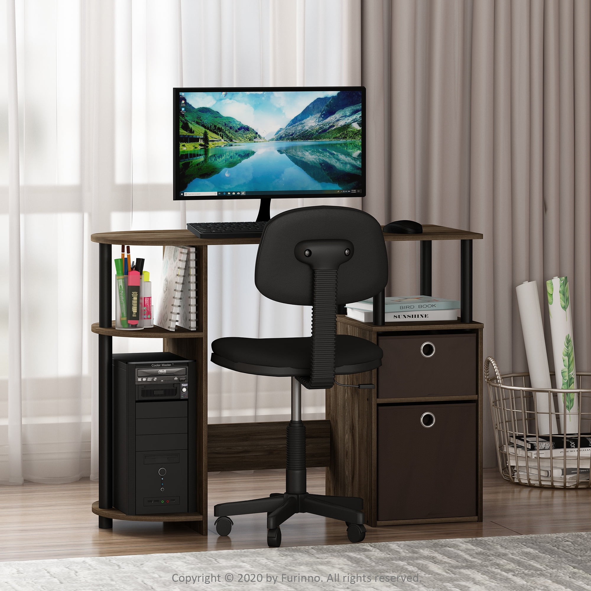 15111 Jaya Simplistic Computer Study Desk With Bin Drawers