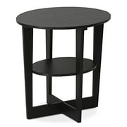Furinno JAYA Contemporary Engineered Wood Oval End Table in Walnut