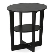 Furinno Besi 2-Tier Modern Round Side End Table with Sturdy Metal Legs ...