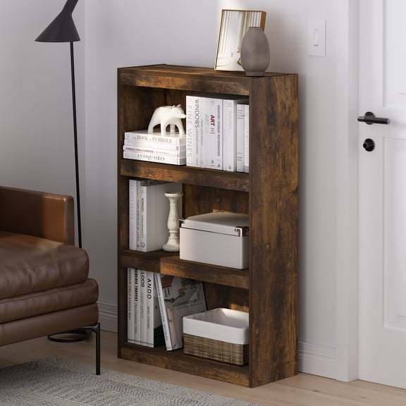 Furinno JAYA Enhanced Home 3-Tier Adjustable Shelf Bookcase, Amber Pine