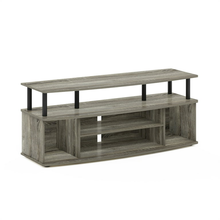 Furinno Jaya Large Entertainment Center Hold Up to 55 in TV French Oak Black