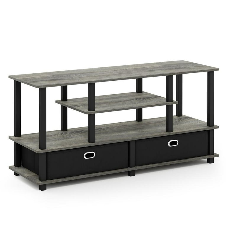 Furinno JAYA Large TV Stand for 55-Inch TV, Storage Bin, French